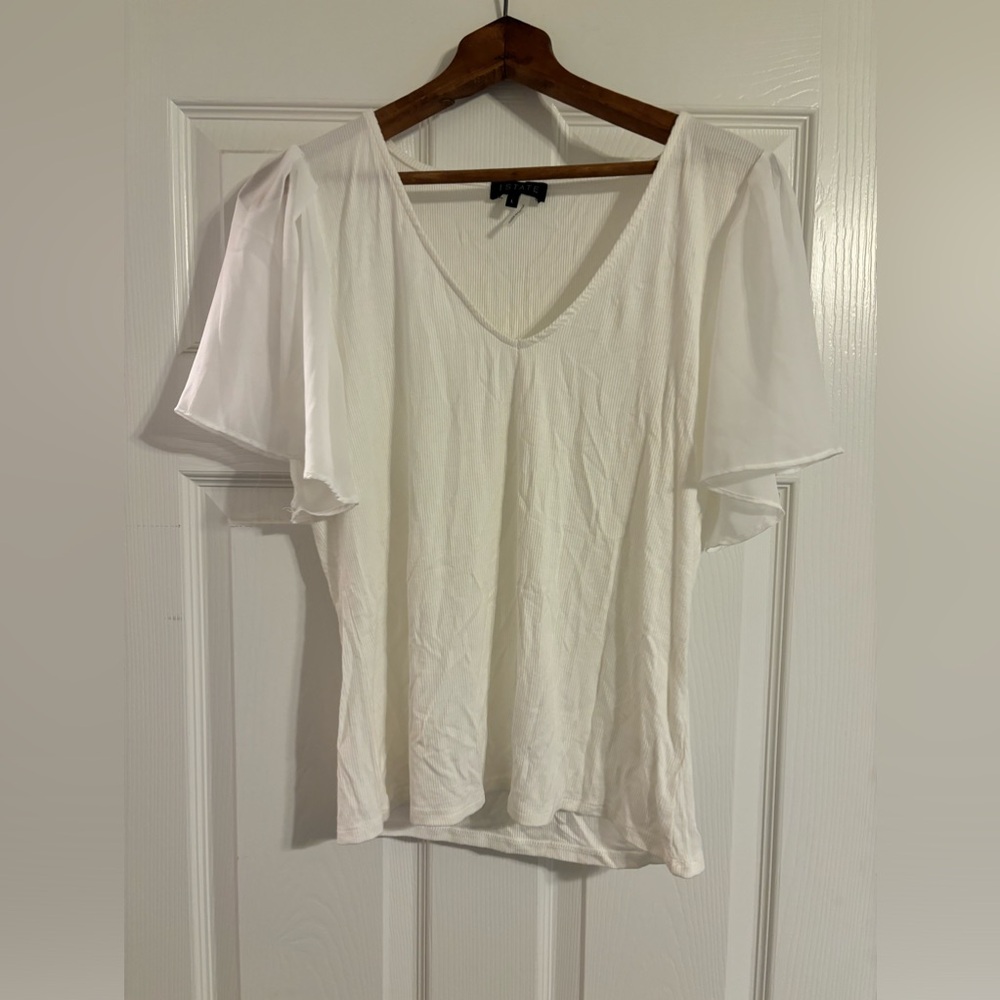 1. State Flutter Sleeve Top, Size Large